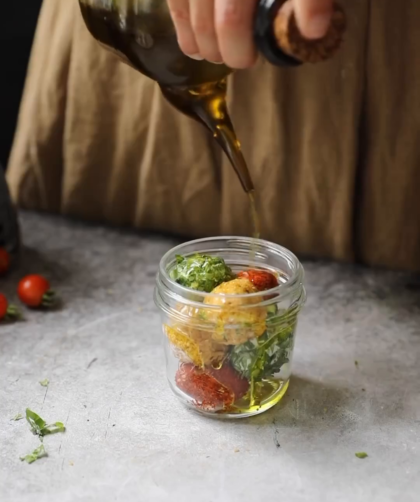 Turkuaz Kitchen Marinated Labneh Balls with Tomato Toast