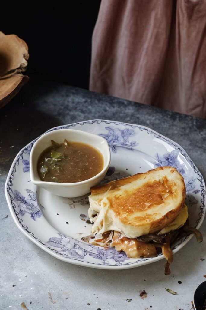 Caramelized Onion French Dip Sandwich