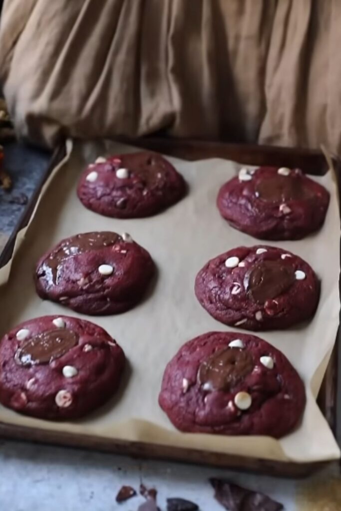 Red Velvet White Chocolate Chip Cookies